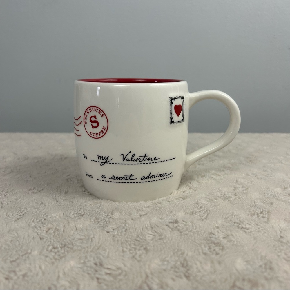 Starbucks Coffee Mug To My Valentine From A Secret Admirer Heart Stamp Letter